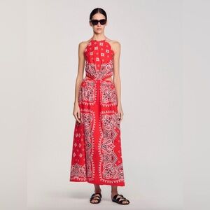 Sandro Ajaccio bandana print dress size US 6 new with tags